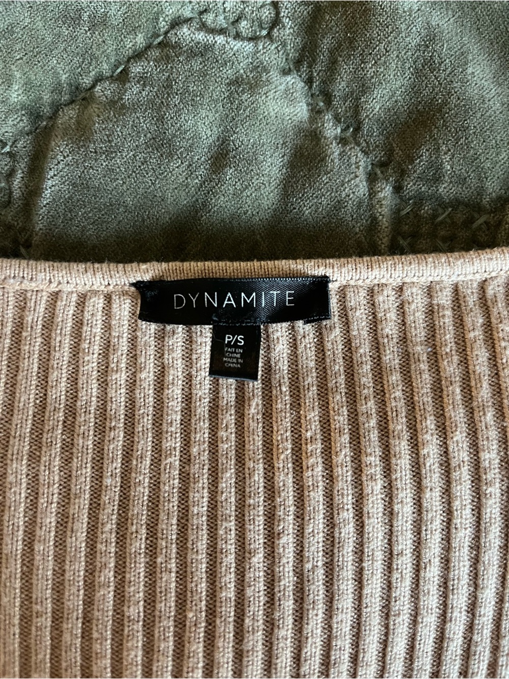 Dynamite Ribbed V-Neck Button Cardigan - Picture 3 of 5